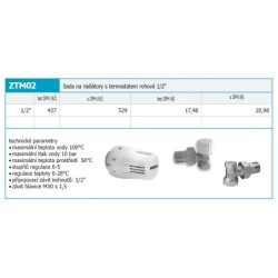 Novaservis Matériel de plomberie - Set pour radiateurs avec thermostat 1/2", angle ZTM2