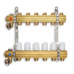 Novaservis Matériel de plomberie - Collecteur avec vannes de contrôle, thermostatiques et mécaniques, 9 circuits RZ09S