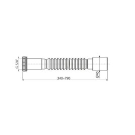 Alcadrain Accessoires - Connexion flexible 5/4 "x40 mm, métal A740