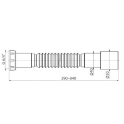 Alcadrain Accessoires - Raccordement flexible 6/4x40/50 A770