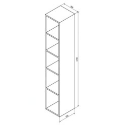Sapho Espace - Armoire à étagères ouverte 300x1720x320 mm, blanc ESC160-3030