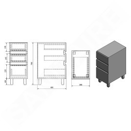 Sapho Avice - Armoire 300x705x480 mm, 3 tiroirs, blanc AV062-3030