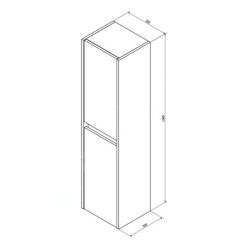 Sapho Nirona - Armoire 350x1400x300 mm, 2 portes, blanc NR350-3030