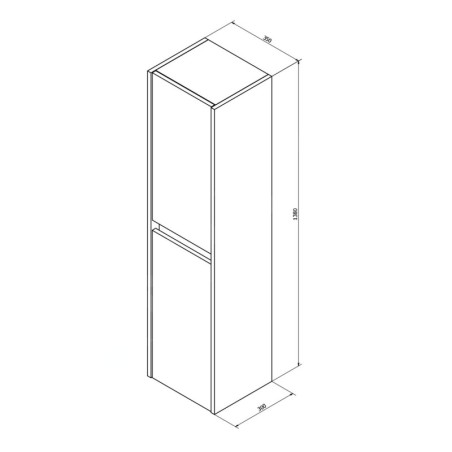 Sapho Nirona - Armoire 350x1400x300 mm, 2 portes, blanc NR350-3030