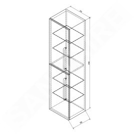 Sapho Theia - Armoire 350x1400x300 mm, 2 portes, blanc TH350-3030
