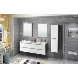 Sapho Wave - Armoire 350x1400x300 mm, 2 portes, blanc/chêne argenté WA245-3011