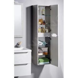 Sapho Wave - Armoire 350x1400x300 mm, 2 portes, blanc/chêne argenté WA245-3011