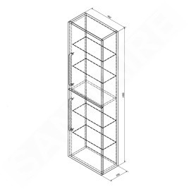 Sapho Theia - Armoire 400x1400x200 mm, 2 portes, blanc TH400-3030
