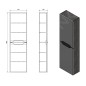 Sapho Wave - Armoire 400x1400x200 mm, 2 portes, blanc WA250-3030