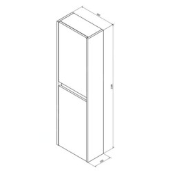 Sapho Nirona - Armoire 400x1380x200 mm, 2 portes, chêne Sherwood NR450-1515