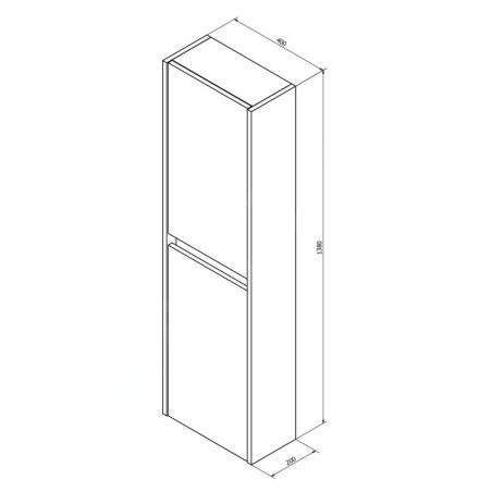 Sapho Nirona - Armoire 400x1380x200 mm, 2 portes, chêne Sherwood NR450-1515
