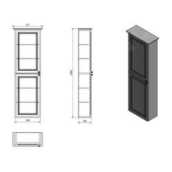 Sapho Violeta - Armoire 400x1400x200 mm, gauche, 2 portes, blanc VI170-3131