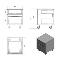 Sapho Avice - Armoire 450x570x485 mm, 2 tiroirs, blanc AV063-3030