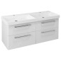 Sapho Theia - Meuble double vasque 1160x500x442 mm, 4 tiroirs, blanc TH120-3030