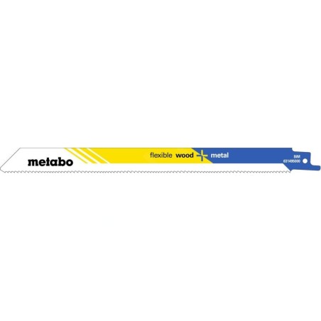 Metabo Accessoires - 5 lames pour scie sabre Flexible Wood + Metal 225 x 0,9 mm 631495000