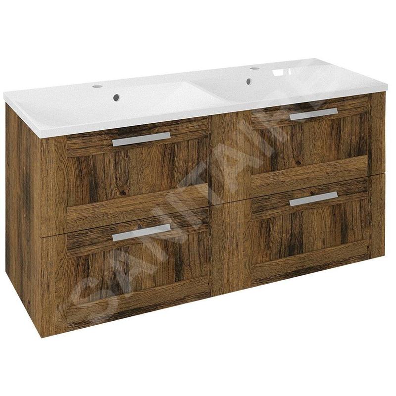 Sapho Amia - Meuble double évier 1195x600x450 mm, chêne Collingwood AM120-1919