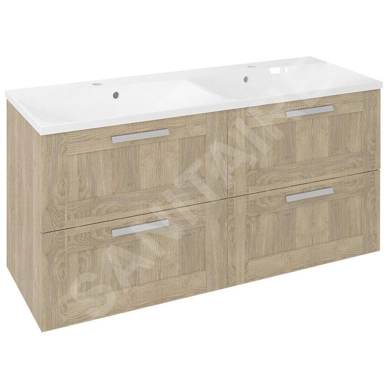 Sapho Amia - Meuble double évier 1195x600x450 mm, chêne Texas AM120-2020