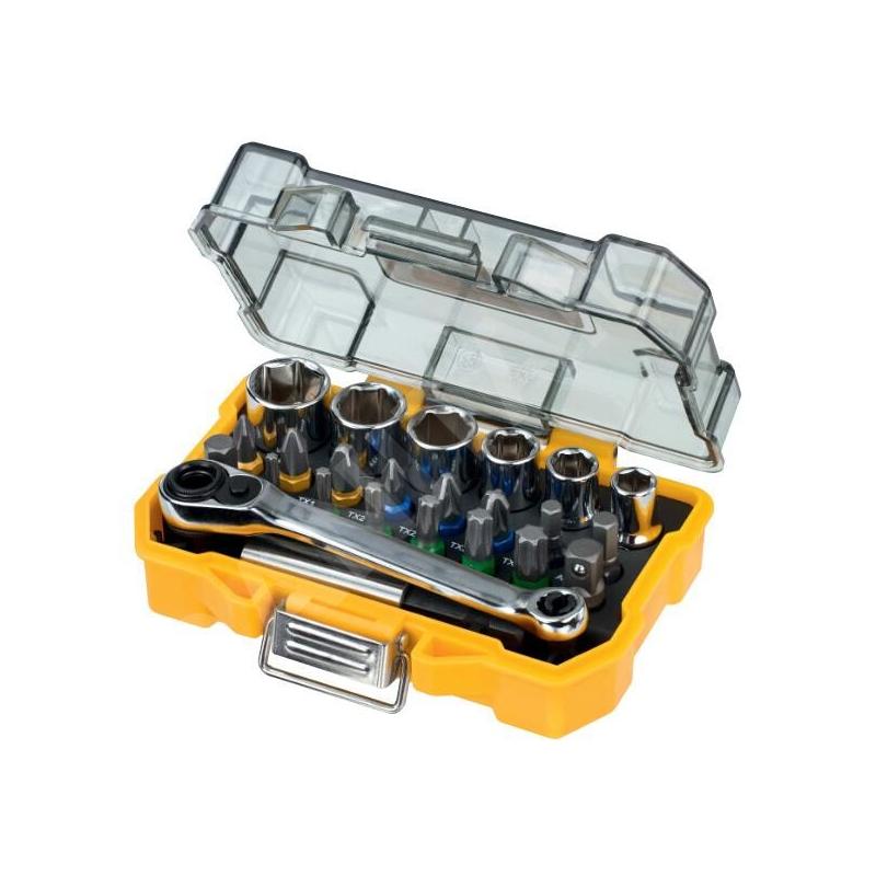 DeWALT Accessoires - Jeu de 24 clés à douilles et accessoires de vissage DT71516