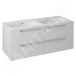 Sapho Wave - Meuble double-lavabo 1200x500x480 mm, blanc WA120-3030
