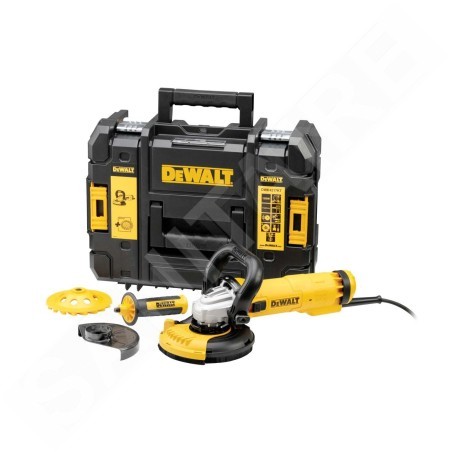 DeWALT Outillage - Meuleuse d'angle 125 mm, 1200 W, avec accessoires DWE4217KT