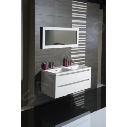 Sapho Wave - Meuble double-lavabo 1200x500x480 mm, blanc/mali wenge WA120-3021