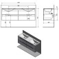 Sapho Wave - Meuble double-lavabo 1500x500x480 mm, blanc/chêne argenté WA150-3011
