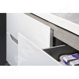 Sapho Wave - Meuble double-lavabo 1500x500x480 mm, blanc/chêne argenté WA150-3011