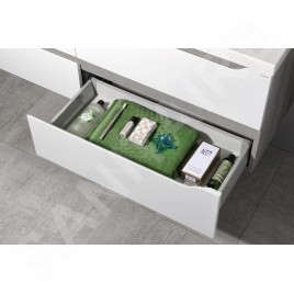 Sapho Wave - Meuble double-lavabo 1500x500x480 mm, blanc/chêne argenté WA150-3011