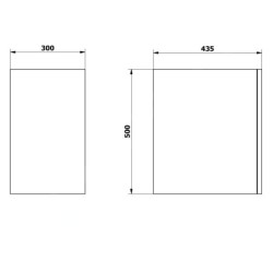 Sapho Odetta - Armoire inférieure 300x500x435 mm, 1 porte, blanc brillant DT300-3030