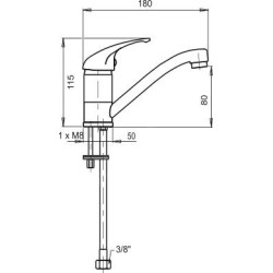 Novaservis Metalia 55 - Mitigeur de lavabo sans vidage, chrome 55096,0