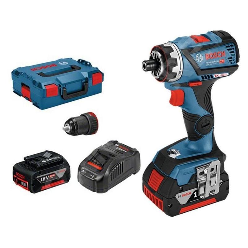 Bosch Outillage - Perceuse-visseuse sans fil 18 V, 2 batteries Li-Ion 5,0 Ah, chargeur 06019G7101
