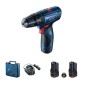 Bosch Outillage - Perceuse-visseuse à percussion sans fil 12V, 2 batteries Li-Ion 2,0 Ah, chargeur 06019G8100