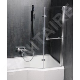 Polysan Odessa - Paroi de baignoire pneumatique 970 mm, aluminium poli/verre clair 37127