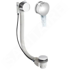 Polysan Accessoires - Garniture de vidage et de trop-plein pour baignoire, avec alimentation, longueur 775 mm, chrome 71685