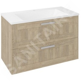 Sapho Amia - Meuble lavabo 890x600x450 mm, 2 tiroirs, chêne Texas AM090-2020