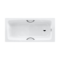 Kaldewei Advantage - Baignoire rectangulaire Cayono Star 754, 1600x700 mm, avec trous pour poignées, antidérapante, blanche