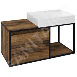 Sapho Skara - Meuble lavabo, 1000x495x465 mm, Collingwood chêne/noir mat CG004-1919