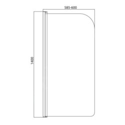 Aqualine Vilma - Pare-baignoire 600x1400 mm, droite, verre BRICK AQ6018P