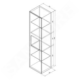 Sapho Ella - Armoire haute 350x1400x300 mm, blanc EL350-3030