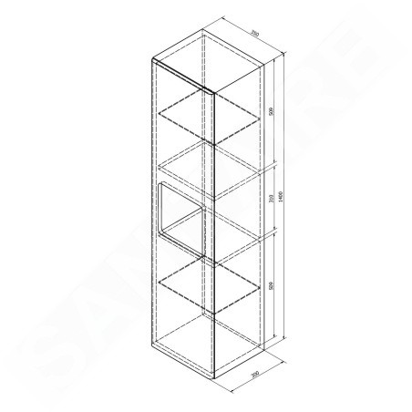 Sapho Ella - Armoire haute 350x1400x300 mm, blanc EL350-3030