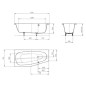 Kaldewei Advantage - Baignoire asymétrique Mini gauche 836, 1570x700/475 mm, antidérapant, blanc 225230000001