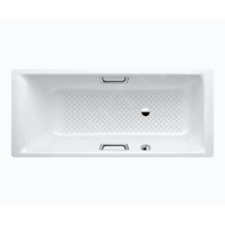 Kaldewei Ambiente - Baignoire Puro Star 686, 1600x700 mm, trous pour poignées, antidérapant sur toute la largeur, blanc