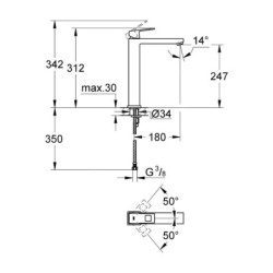 Grohe Eurocube - Mitigeur pour vasque, chrome 23406000