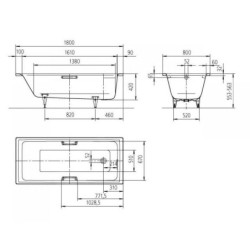 Kaldewei Ambiente - Baignoire Puro Star 655, 1800x800 mm, trous pour poignées, blanc 255500010001