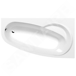 Polysan Baignoires - Baignoire asymétrique NAOS 180 R, 1800 x 1000 x 430 mm, droite, blanc 47111