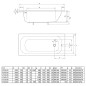 Aqualine Baignoires - Baignoire en émail 1700x700x390 mm, blanc V170x70