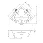 Aqualine Baignoires - Baignoire Dunaj II, 1500x1500x480 mm, blanc G1350
