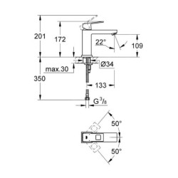 Grohe Eurocube - Mitigeur de lavabo M, chrome 23446000