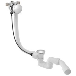 Bruckner Accessoires - Ensemble vidage et trop-plein pour baignoire, avec remplissage, bovden 550 mm, chromé 164.255.1