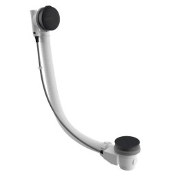 Polysan Accessoires - Garniture de vidage et de trop-plein pour baignoire avec bowden, longueur 975 mm, noir mat 71682B